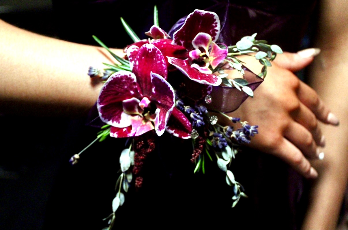 Orchid Corsage — Wearable floral · moody and romantic